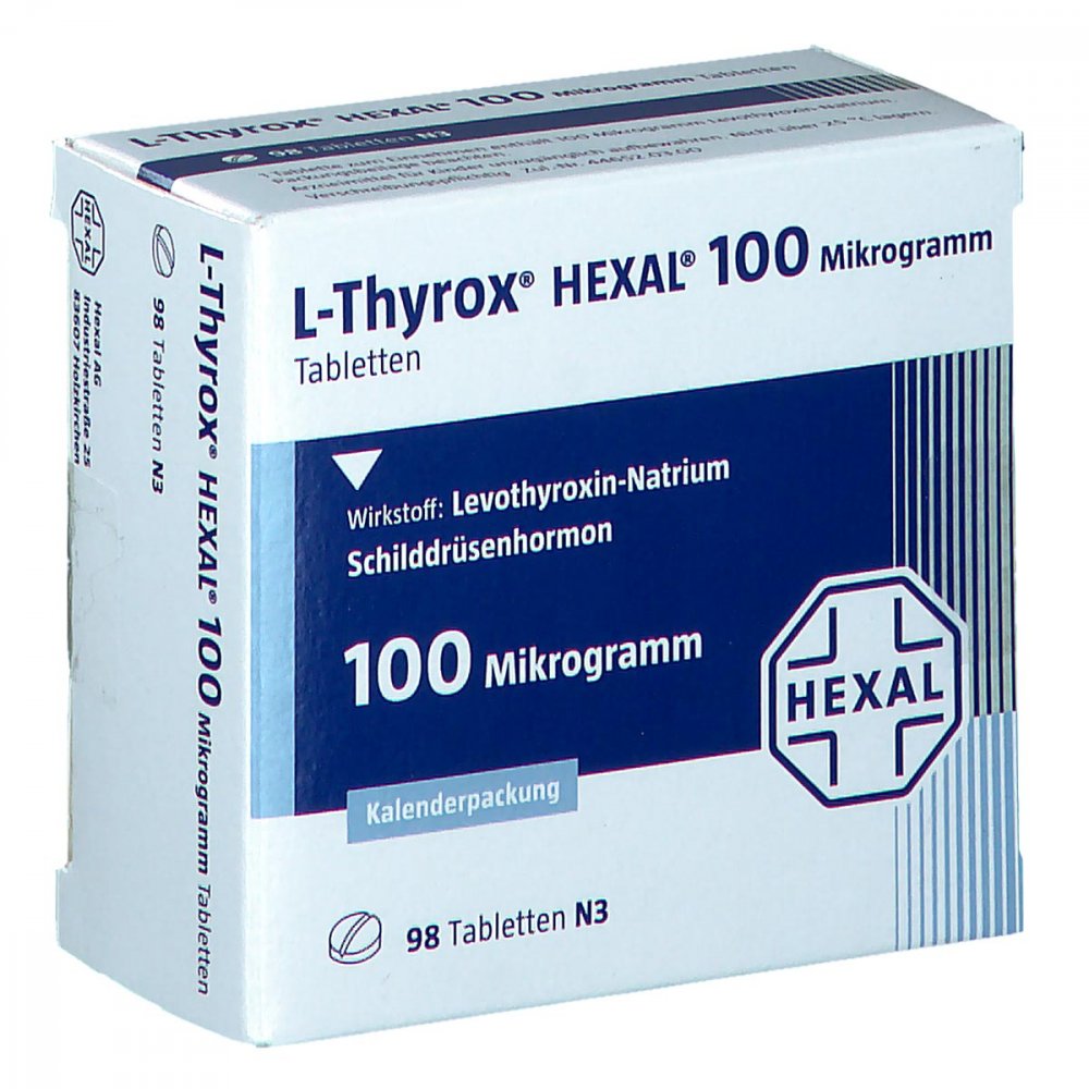 L-Thyrox Hexal 100 Mikrogramm Tabl.I.Kalenderpack. (98 stk)