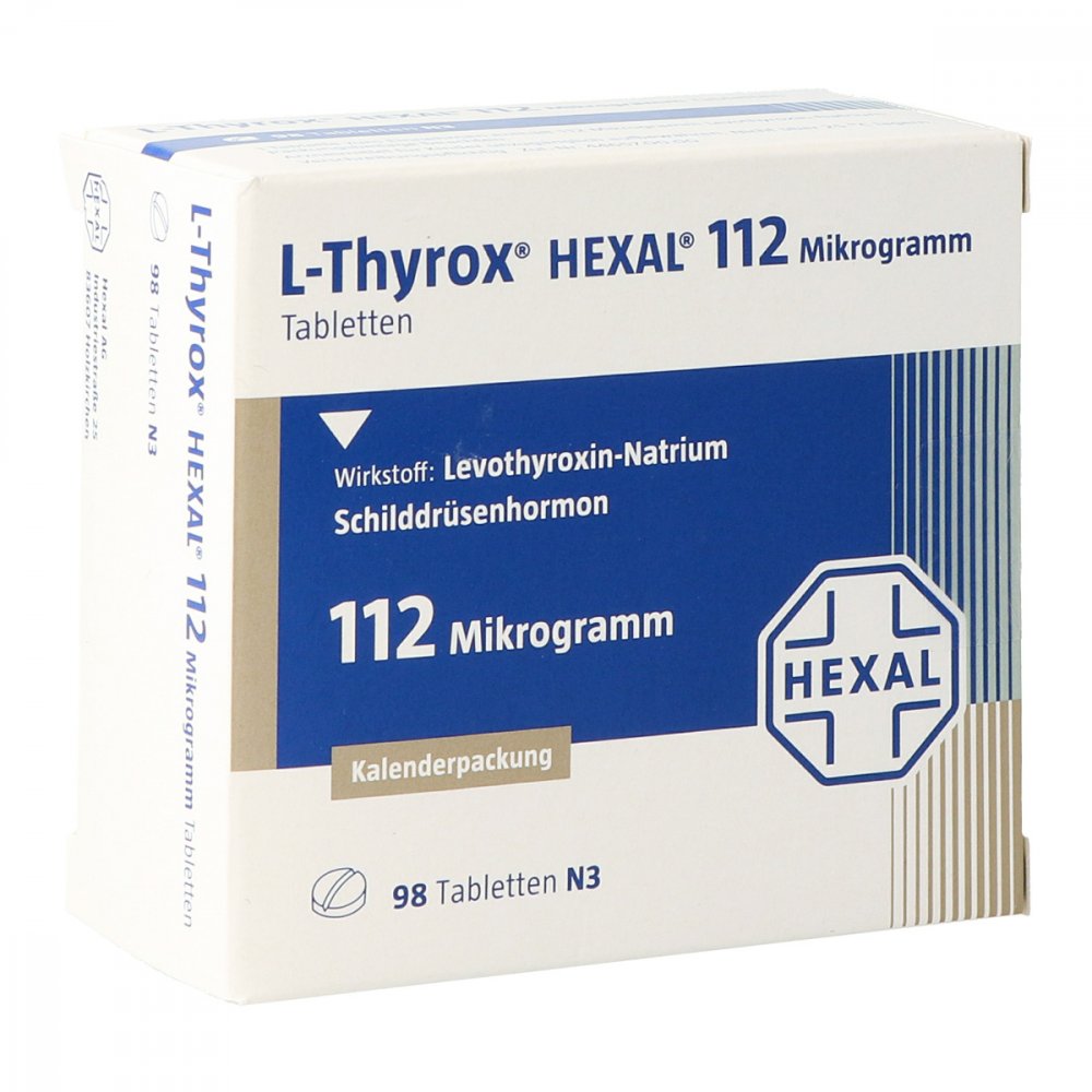 L-Thyrox Hexal 112 Mikrogramm Tabl.I.Kalenderpack. (98 stk)