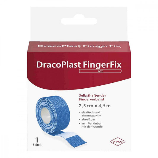 Das Produktfoto zeigt Dracoplast Fingerfix 2,5 Cmx4,5 M M.Wundk.Blau (1 stk) PZN 14296547