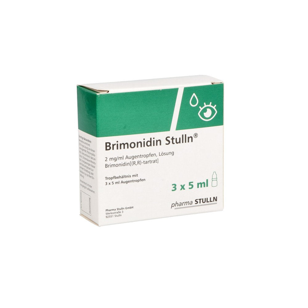 Das Produktfoto zeigt Brimonidin Stulln 2 Mg/Ml Augentropfen (3X5 ml) PZN 14300987