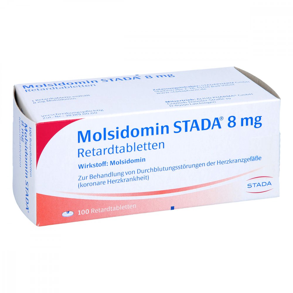 Das Produktfoto zeigt Molsidomin Stada 8 Mg Retardtabletten (100 stk) PZN 14307742