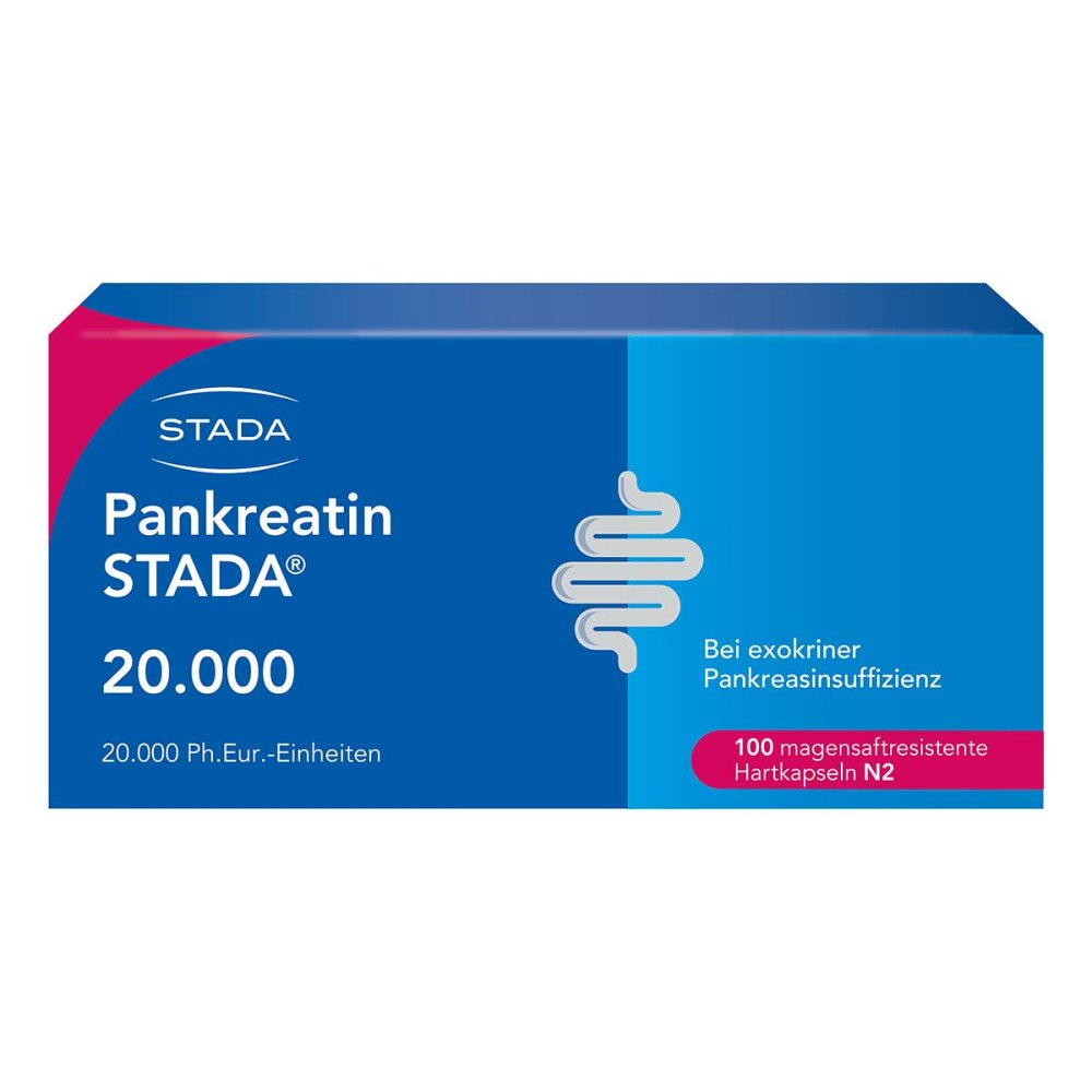 Das Produktfoto zeigt Pankreatin Stada 20.000 Magensaftres.Hartkapseln (100 stk) PZN 14307765