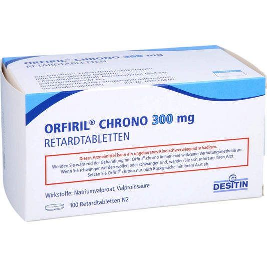 Das Produktfoto zeigt Orfiril Chrono 300 Mg Retardtabletten (100 stk) PZN 14308084