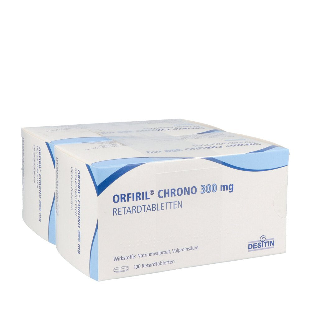 Das Produktfoto zeigt Orfiril Chrono 300 Mg Retardtabletten (2X100 stk) PZN 14308090