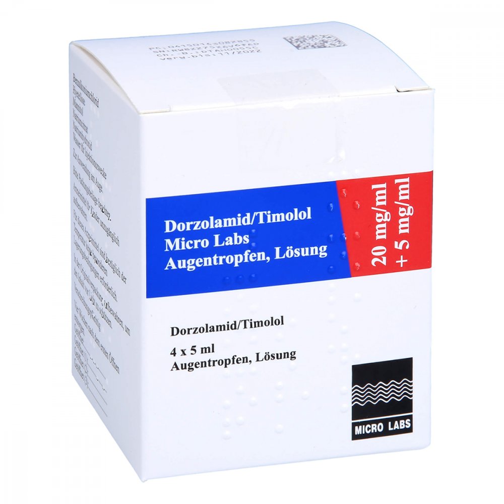 Dorzolamid/Timolol Micro Labs 20 Mg/Ml+5 Mg/Ml Atr (4X5 ml)