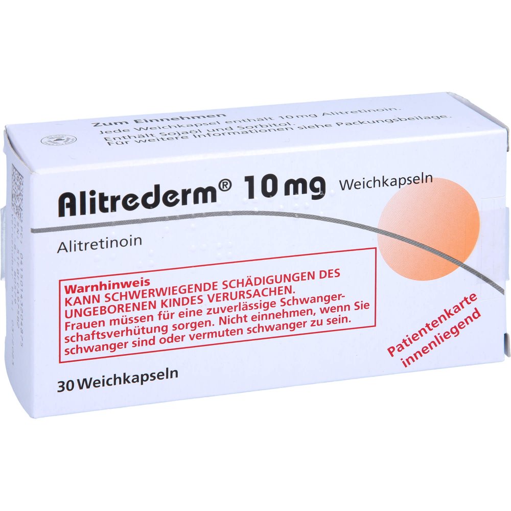 Das Produktfoto zeigt Alitrederm 10 Mg Weichkapseln (30 stk) PZN 14320487