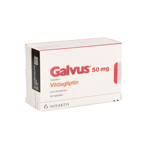 Das Produktfoto zeigt Galvus 50 Mg Tabletten (60 stk) PZN 14320607