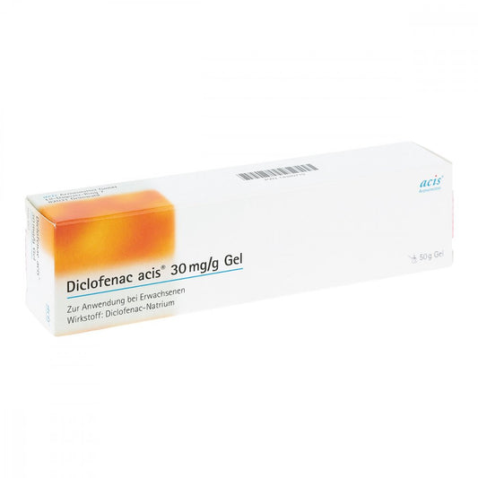 Das Produktfoto zeigt Diclofenac Acis 30 Mg/G Gel (50 g) PZN 14320719