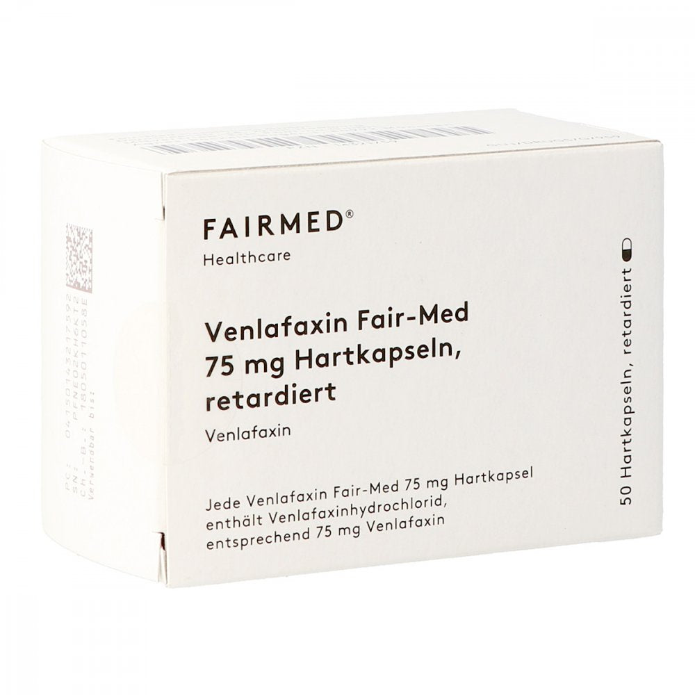Das Produktfoto zeigt Venlafaxin Fair-Med 75 Mg Hartkapseln Retardiert (50 stk) PZN 14321759