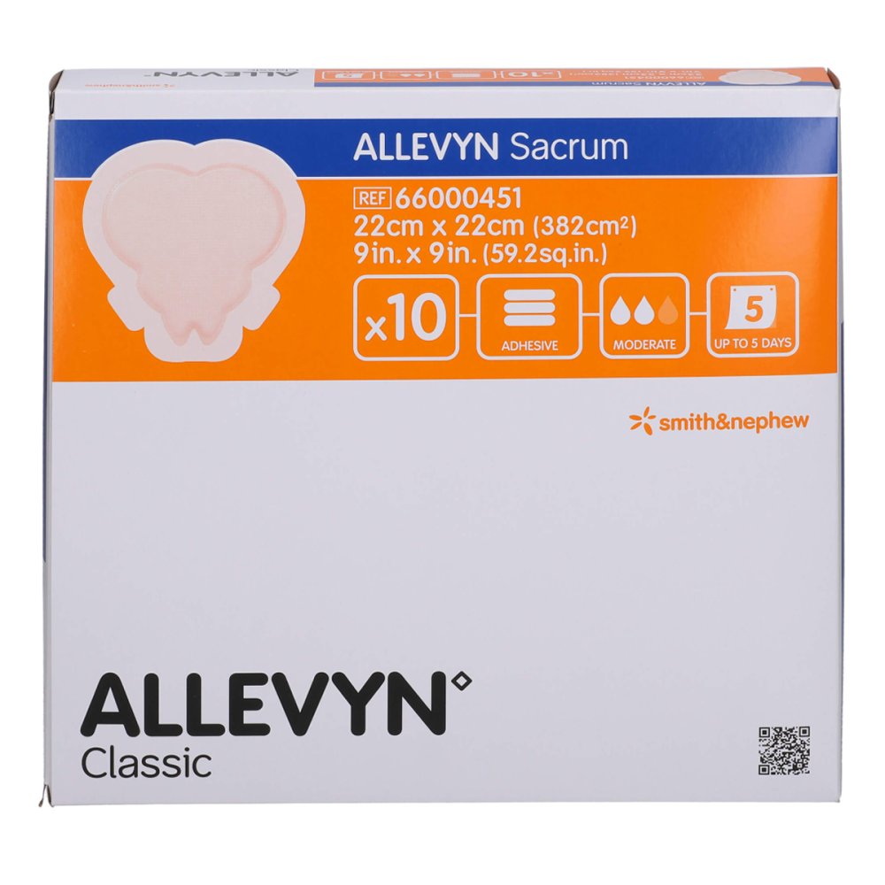 Das Produktfoto zeigt Allevyn Sacrum Groß 22x22 Cm Wundverband Haftend (10 stk) PZN 14329689