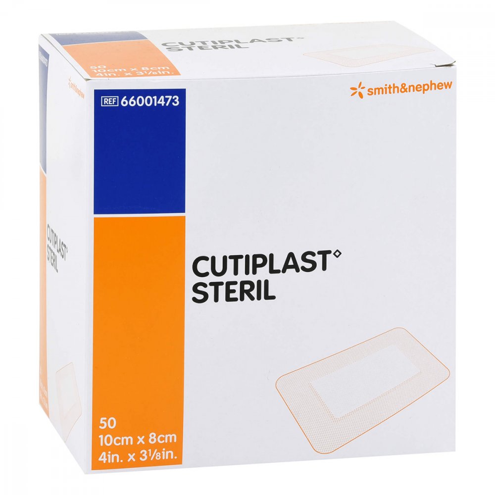 Das Produktfoto zeigt Cutiplast Steril Wundverband 8x10 Cm (50 stk) PZN 14329732