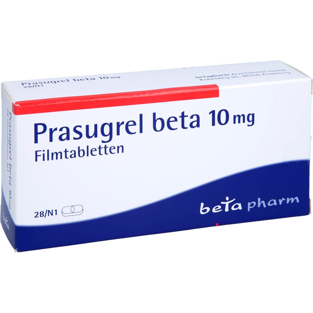 Das Produktfoto zeigt Prasugrel Beta 10 Mg Filmtabletten (28 stk) PZN 14330853