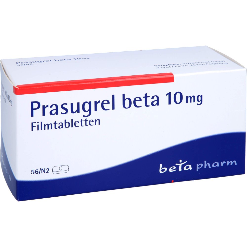 Das Produktfoto zeigt Prasugrel Beta 10 Mg Filmtabletten (56 stk) PZN 14330876