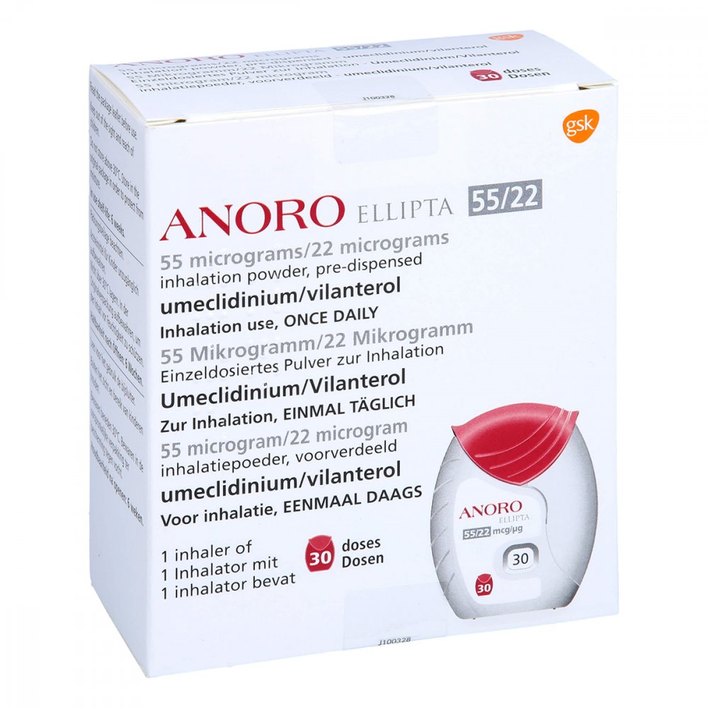 Anoro Ellipta 55 Μg/ 22 Μg 30ed Einzeldos.Inh.-P. (1 stk)