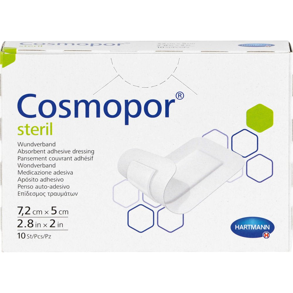 Das Produktfoto zeigt Cosmopor Steril Wundverband 5x7,2 Cm (10 stk) PZN 14374276