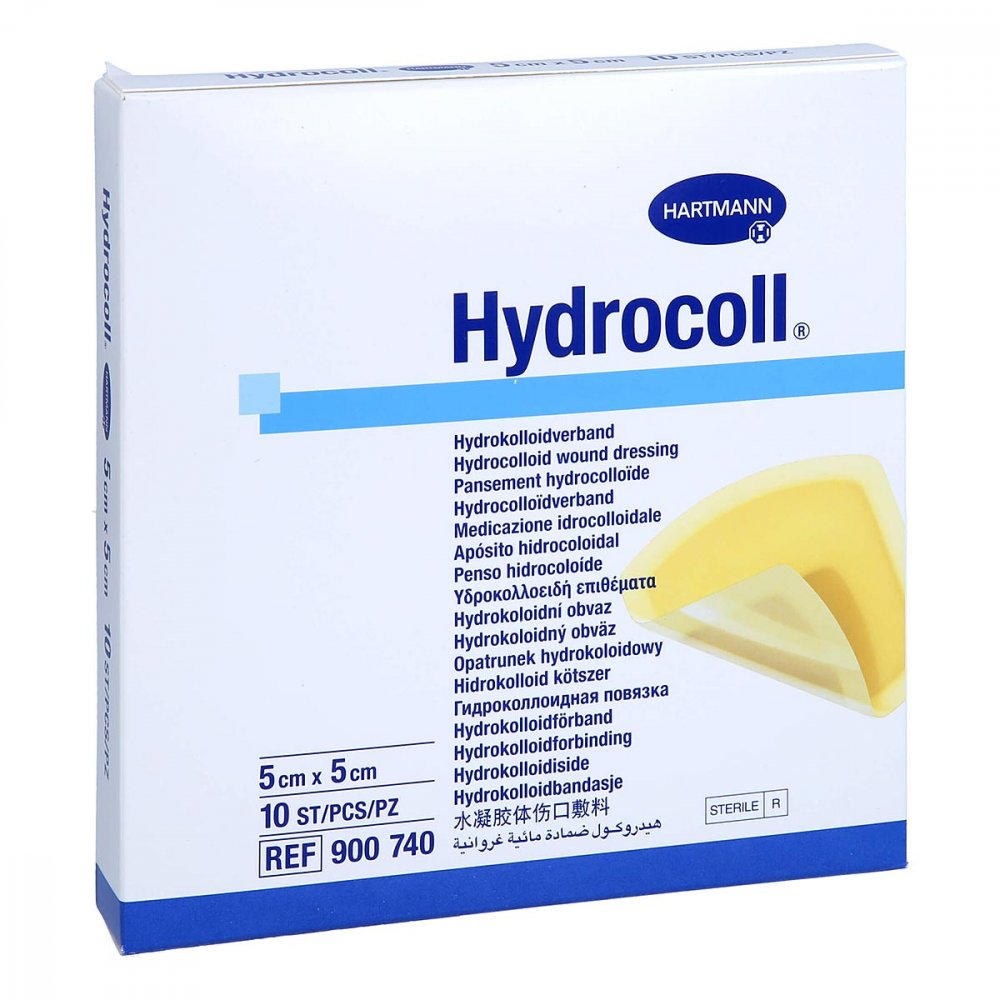 Das Produktfoto zeigt Hydrocoll Wundverband 5x5 Cm (10 stk) PZN 14374342