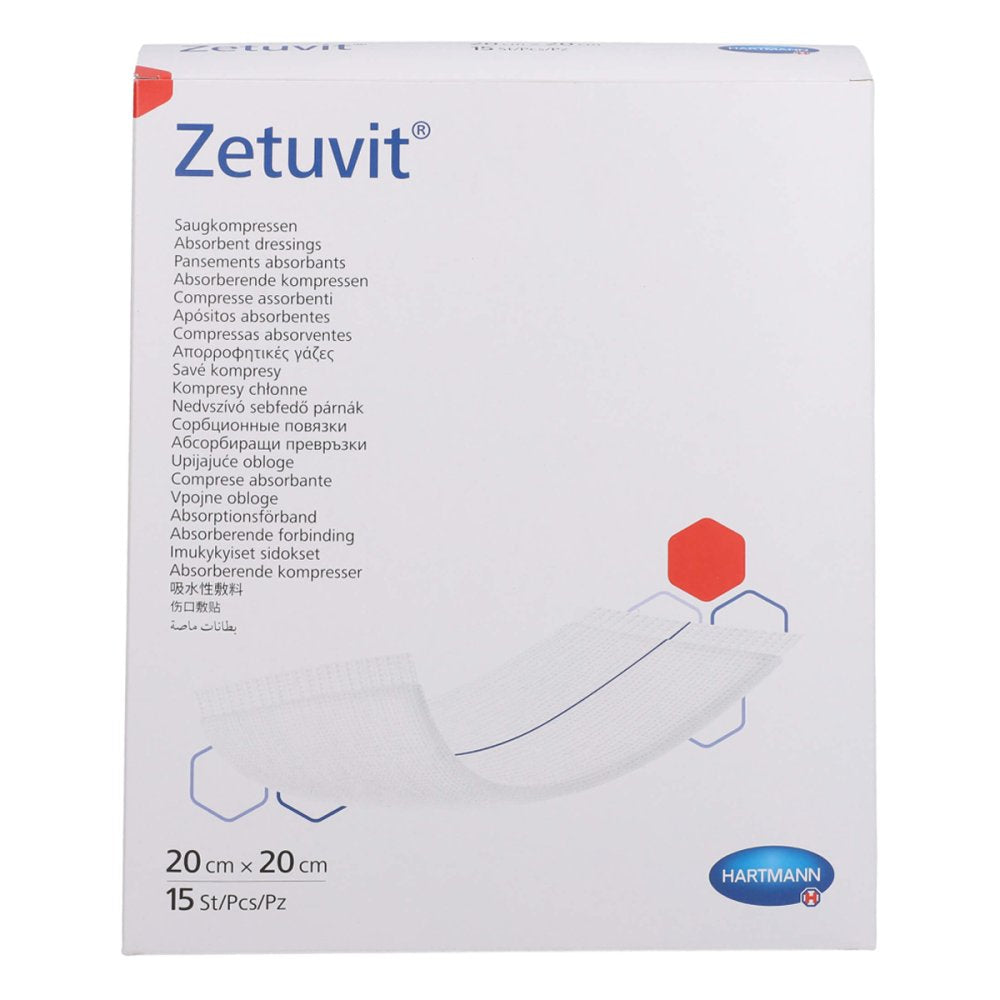 Das Produktfoto zeigt Zetuvit Saugkompressen Steril 20x20 Cm (15 stk) PZN 14374804