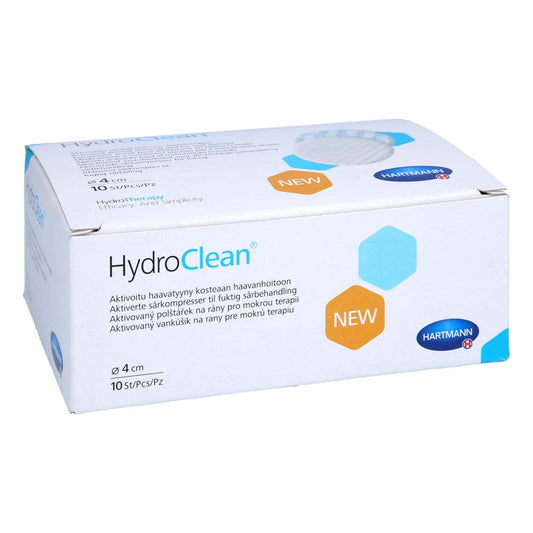 Das Produktfoto zeigt Hydroclean Kompressen 4 Cm Rund Steril (10 stk) PZN 14413912
