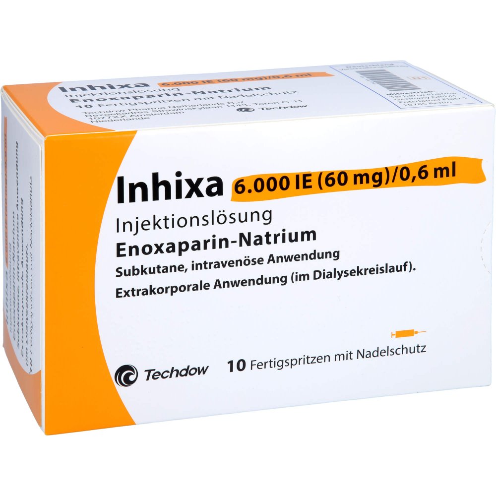 Inhixa 6.000 I.E. 60 Mg/0,6 Ml Ilo F.Sp.+Sich-Sys. (10 stk)