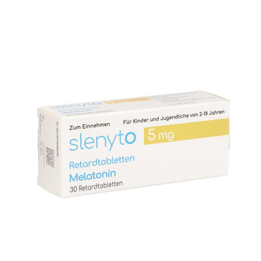 Das Produktfoto zeigt Slenyto 5 Mg Retardtabletten (30 stk) PZN 14446024