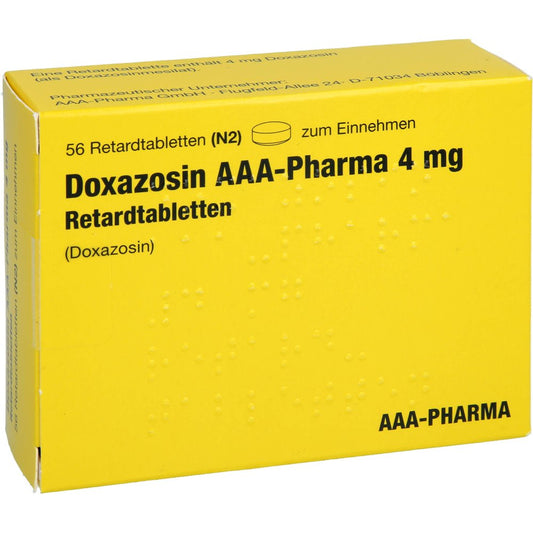 Das Produktfoto zeigt Doxazosin Aaa-Pharma 4 Mg Retardtabletten (56 stk) PZN 14853284