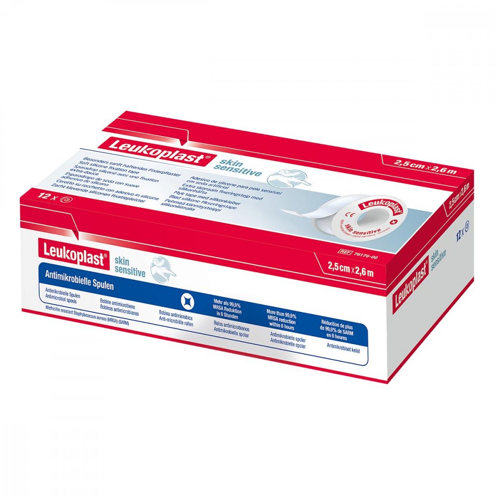 Leukoplast Skin Sensitive 2,5 Cmx2,6 M O.Schutzr. (12 stk)