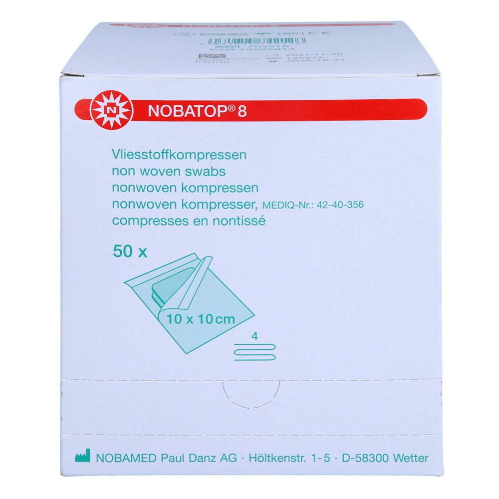 Nobatop 8 Kompressen 10x10 Cm Steril (50X2 stk)