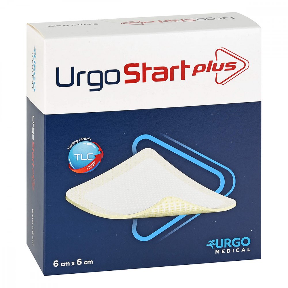 Das Produktfoto zeigt Urgostart Plus 6x6 Cm Wundverband (10 stk) PZN 15210594