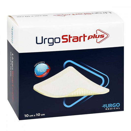 Das Produktfoto zeigt Urgostart Plus 10x10 Cm Wundverband (20 stk) PZN 15210625