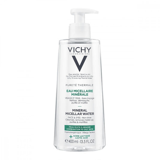 Das Produktfoto zeigt Vichy Purete Thermale Mineral Mizellen-Fluid Misch (400 ml) PZN 15211352