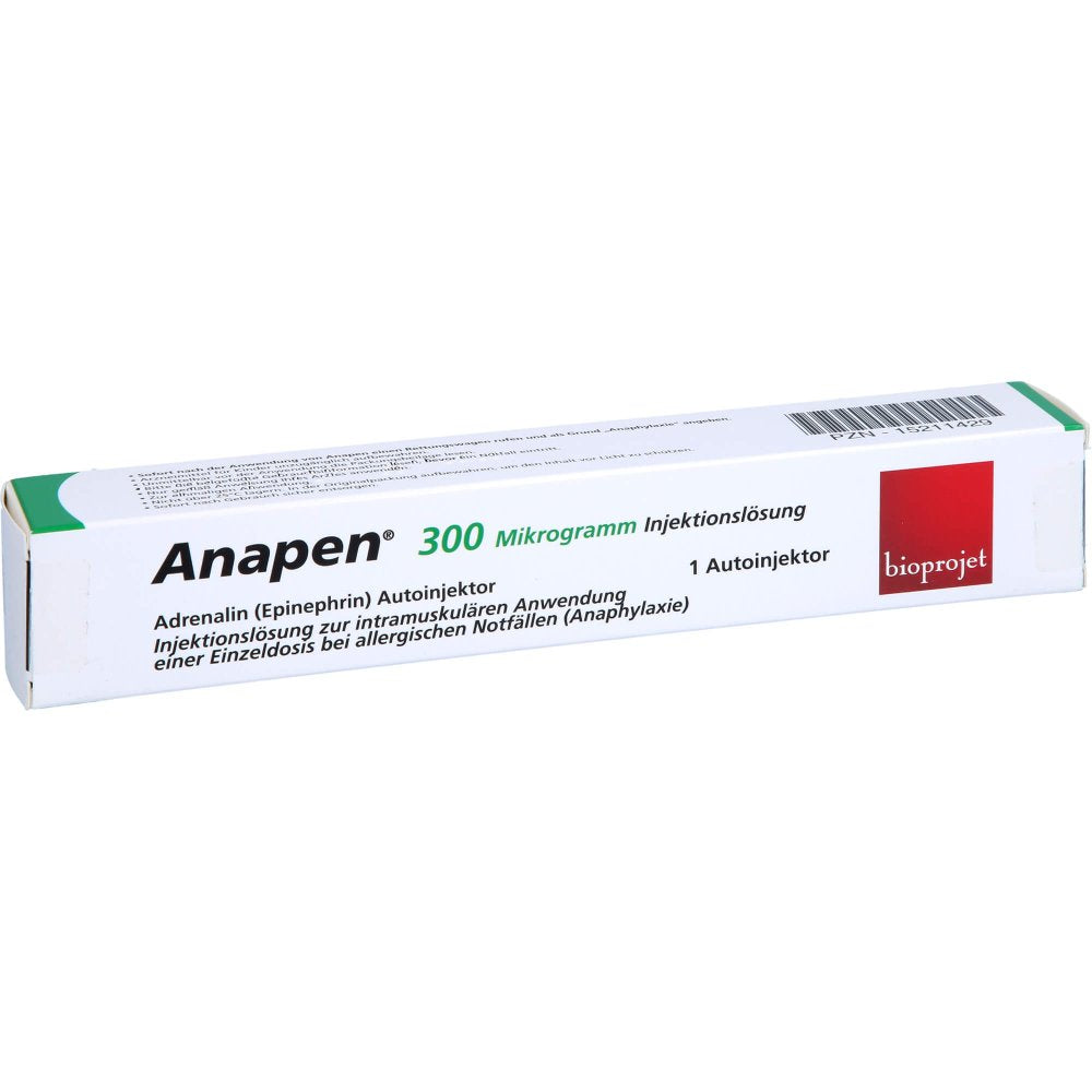Das Produktfoto zeigt Anapen 300 Μg Injektionslösung Autoinjektor (1 stk) PZN 15211429