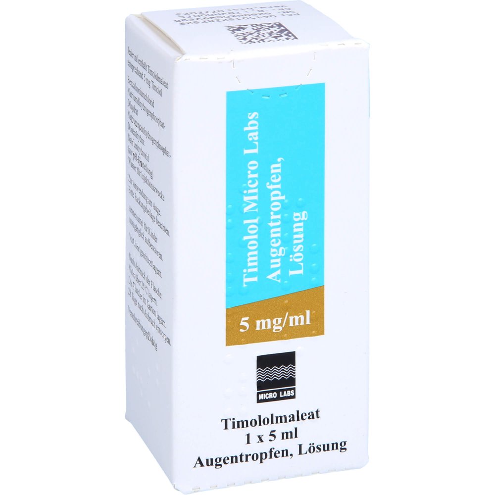 Das Produktfoto zeigt Timolol Micro Labs 5 Mg/Ml Augentropfen Lösung (1X5 ml) PZN 15228252