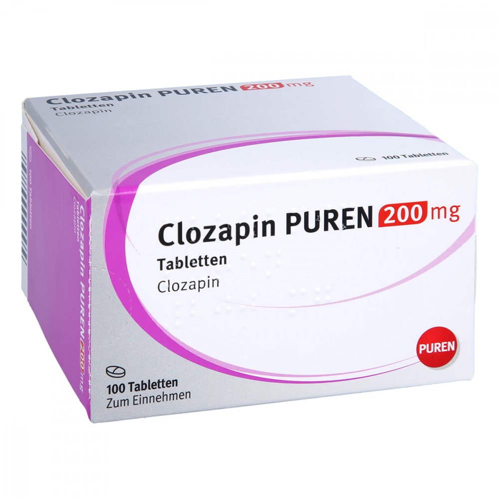Das Produktfoto zeigt Clozapin Puren 200 Mg Tabletten (100 stk) PZN 15237021