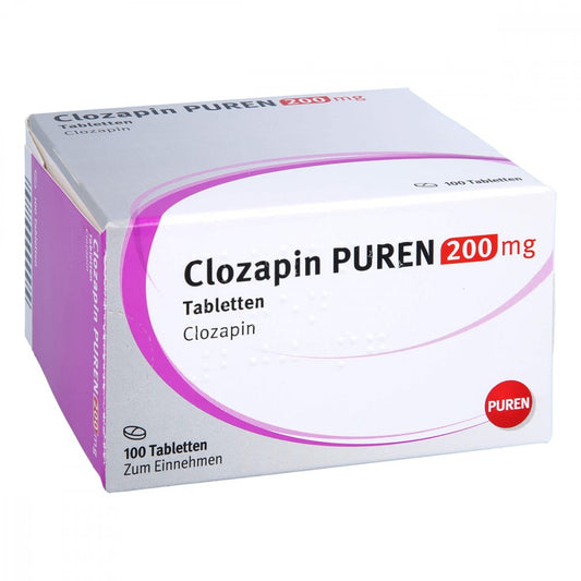 Das Produktfoto zeigt Clozapin Puren 200 Mg Tabletten (100 stk) PZN 15237021