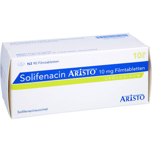 Das Produktfoto zeigt Solifenacin Aristo 10 Mg Filmtabletten (90 stk) PZN 15265454