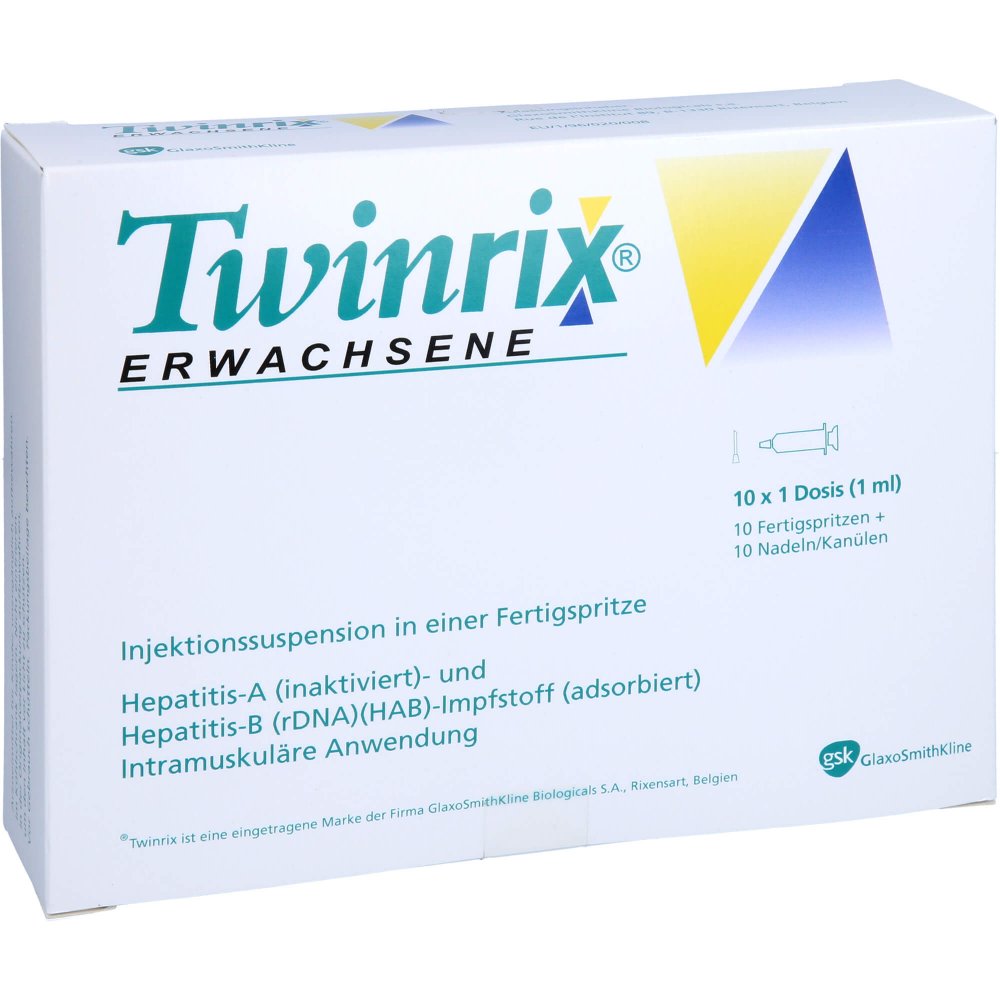 Twinrix Erwachsene Impfdosis Inj.-Sus.I.E.F-Spr. (10X1 stk)