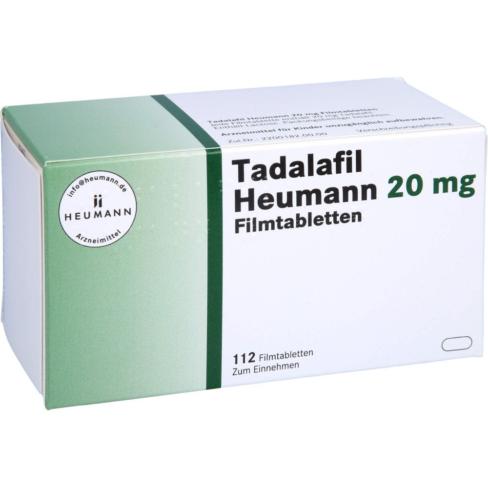 Das Produktfoto zeigt Tadalafil Heumann 20 Mg Filmtabletten (112 stk) PZN 15303692