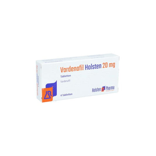 Das Produktfoto zeigt Vardenafil Holsten 20 Mg Tabletten (4 stk) PZN 15318995