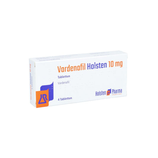 Das Produktfoto zeigt Vardenafil Holsten 10 Mg Tabletten (4 stk) PZN 15319032