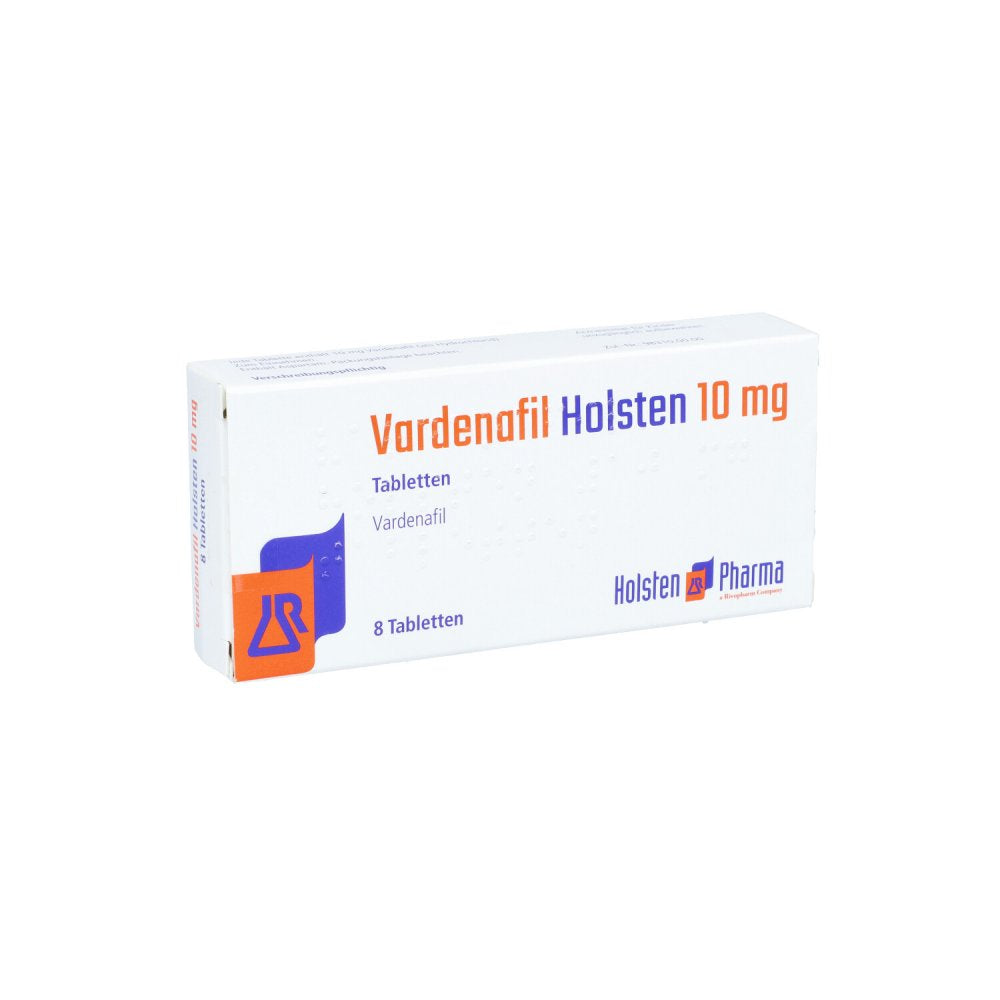 Das Produktfoto zeigt Vardenafil Holsten 10 Mg Tabletten (8 stk) PZN 15319049