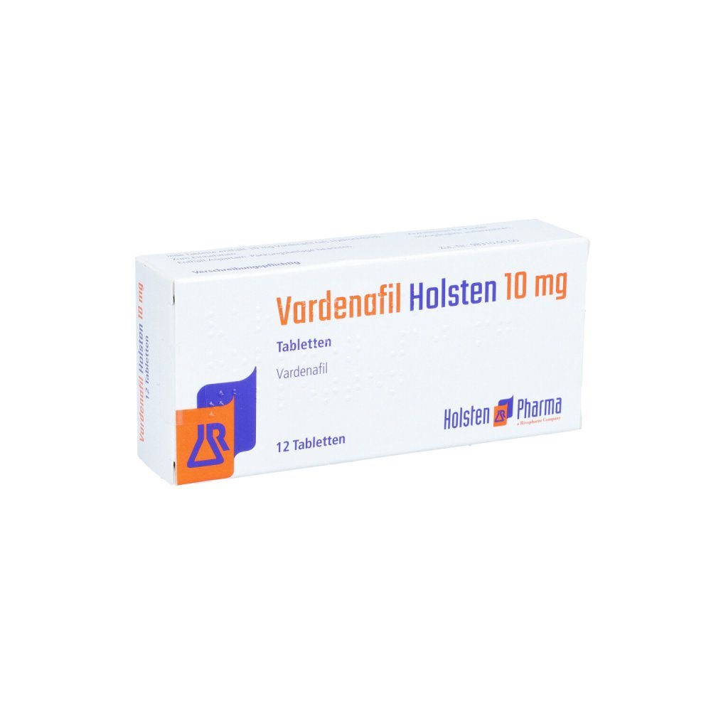 Das Produktfoto zeigt Vardenafil Holsten 10 Mg Tabletten (12 stk) PZN 15319055