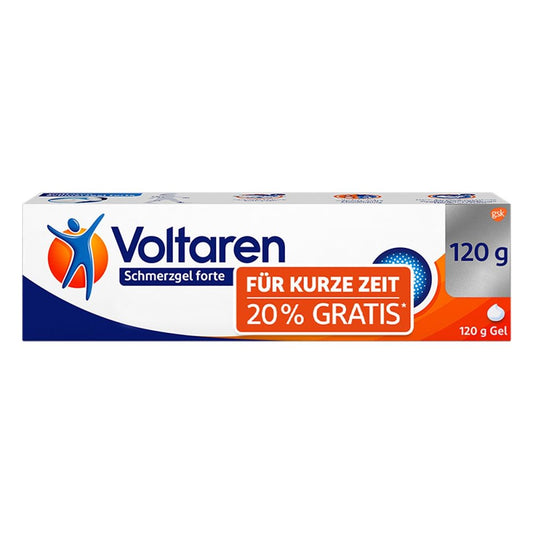 Das Produktfoto zeigt Voltaren Schmerzgel Forte 23,2 Mg/G (120 g) PZN 15387571