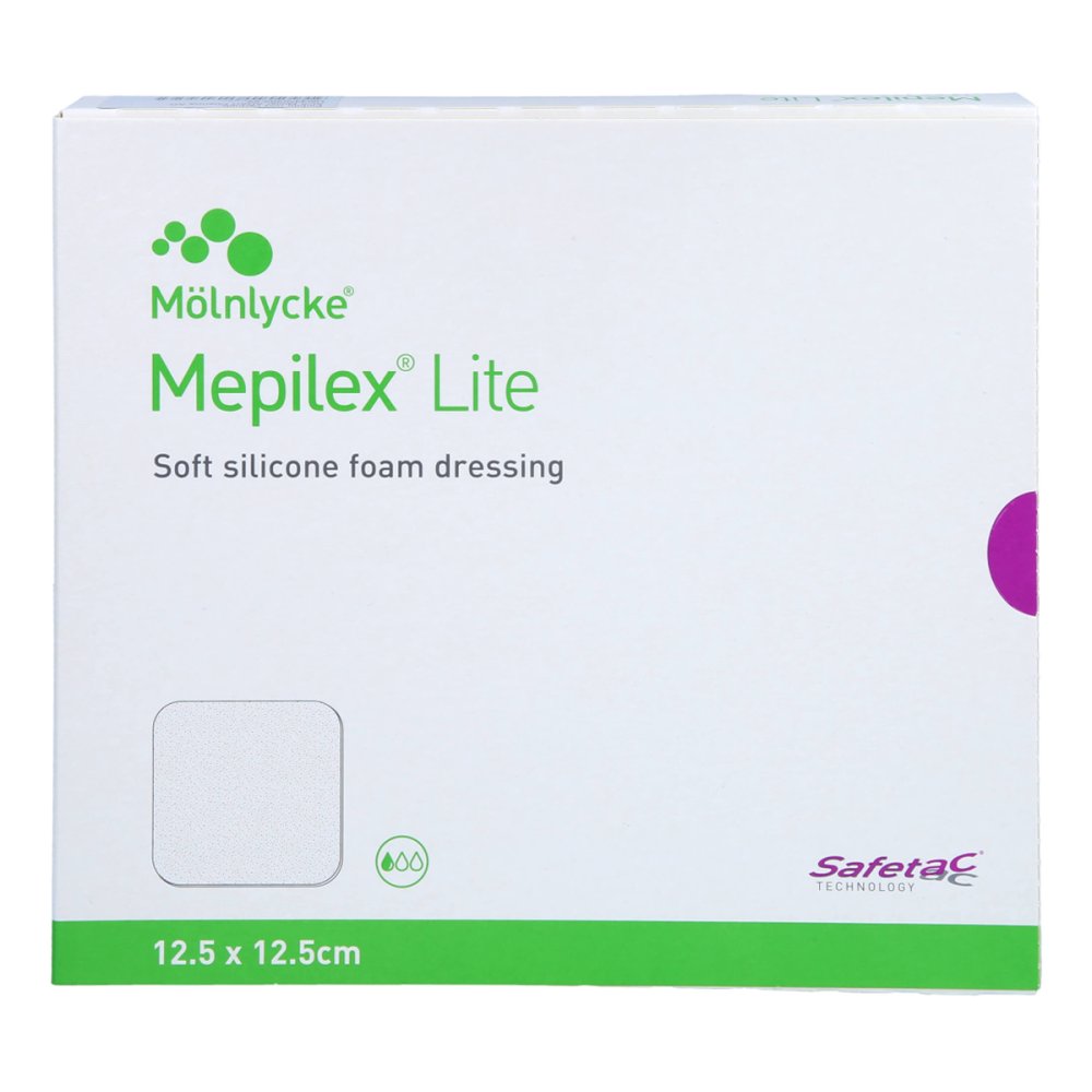 Das Produktfoto zeigt Mepilex Lite Schaumverband 12,5x12,5 Cm Steril (5 stk) PZN 15397687