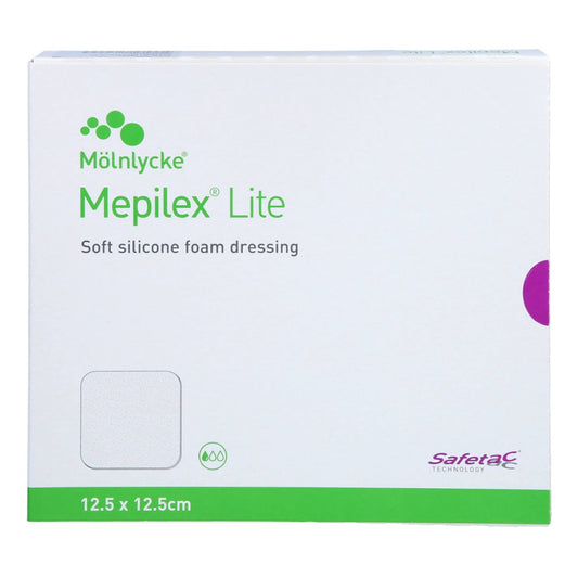 Das Produktfoto zeigt Mepilex Lite Schaumverband 12,5x12,5 Cm Steril (5 stk) PZN 15397687