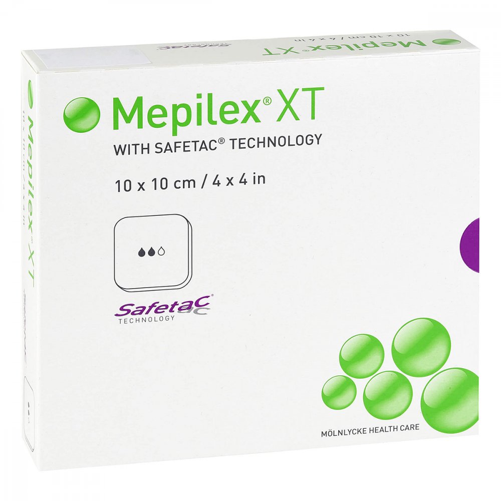 Das Produktfoto zeigt Mepilex Xt 10x10 Cm Schaumverband (5 stk) PZN 15397718