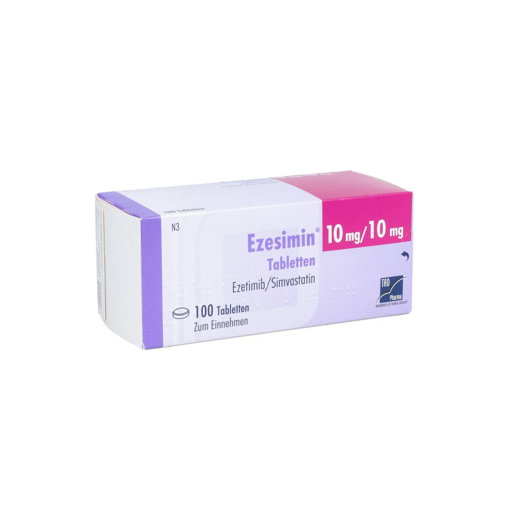 Das Produktfoto zeigt Ezesimin 10 Mg/10 Mg Tabletten (100 stk) PZN 15415712