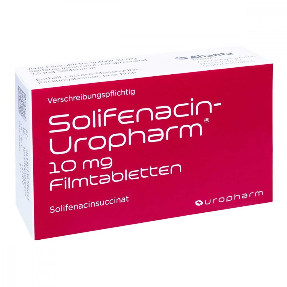 Das Produktfoto zeigt Solifenacin-Uropharm 10 Mg Filmtabletten (30 stk) PZN 15418484