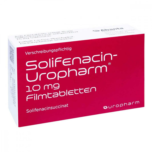 Das Produktfoto zeigt Solifenacin-Uropharm 10 Mg Filmtabletten (30 stk) PZN 15418484