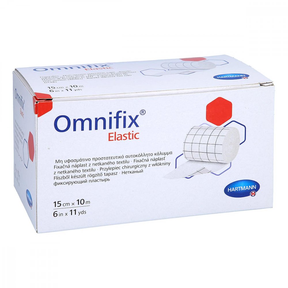 Das Produktfoto zeigt Omnifix Elastic 15 Cmx10 M Rolle (1 stk) PZN 15424504