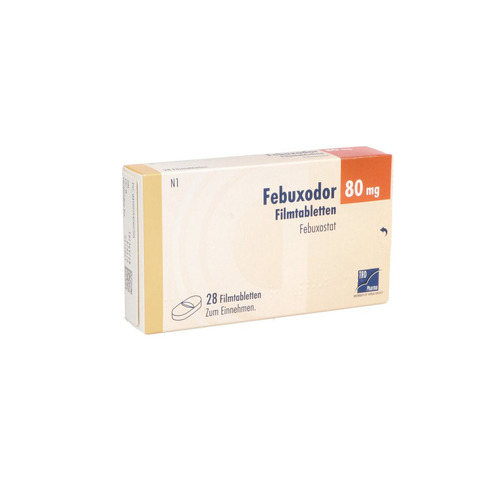 Das Produktfoto zeigt Febuxodor 80 Mg Filmtabletten (28 stk) PZN 15426070